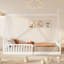 Lit simple en bois avec clôture, blanc-2002333477