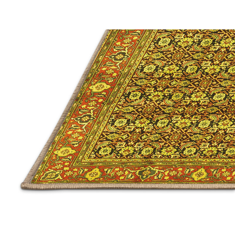 Washable Floral Indoor Rug, Rectangle 5' x 8'