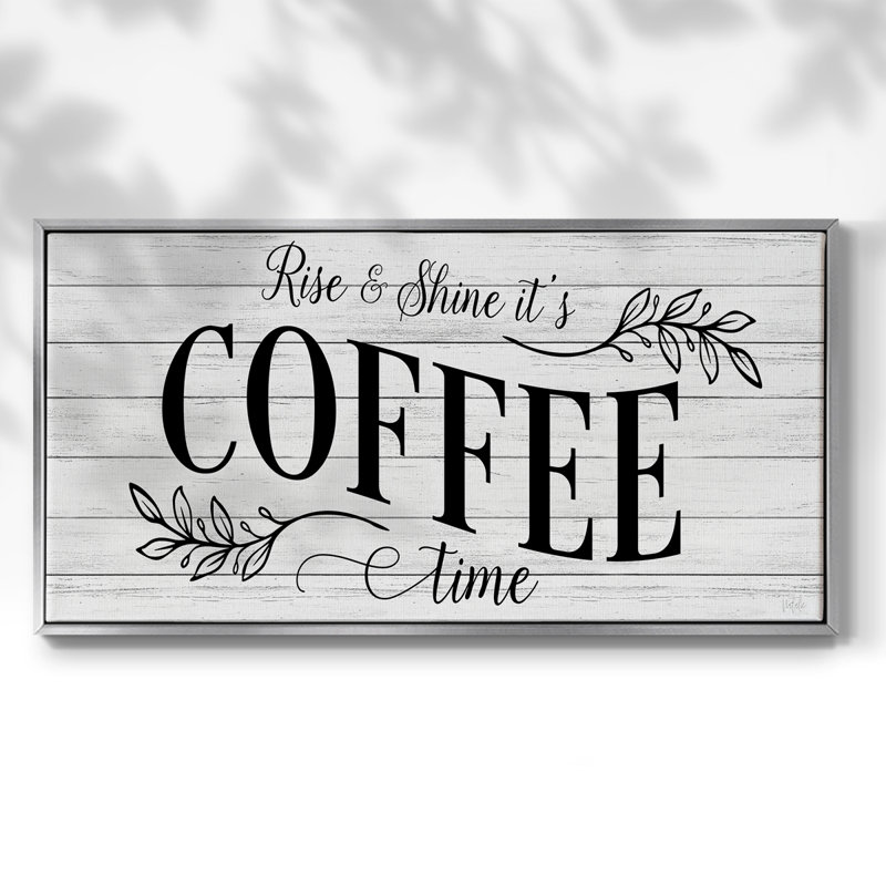 Coffee Time- Framed Gallery Wrapped Canvas -Ready to Hang, Silver, 21" H x 41" W