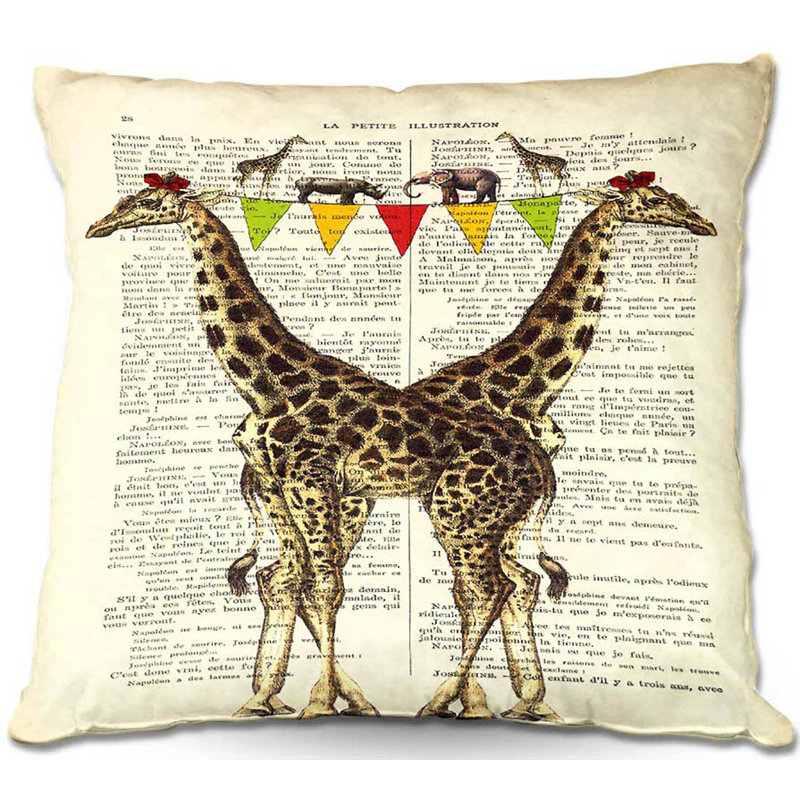  Coussin Couch Giraffes, 20 po x 20 po