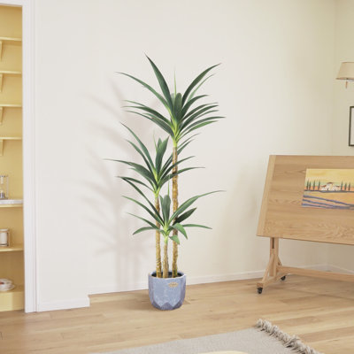  Faux yucca artificiel 4,7 pi pour décoration de bureau personnel