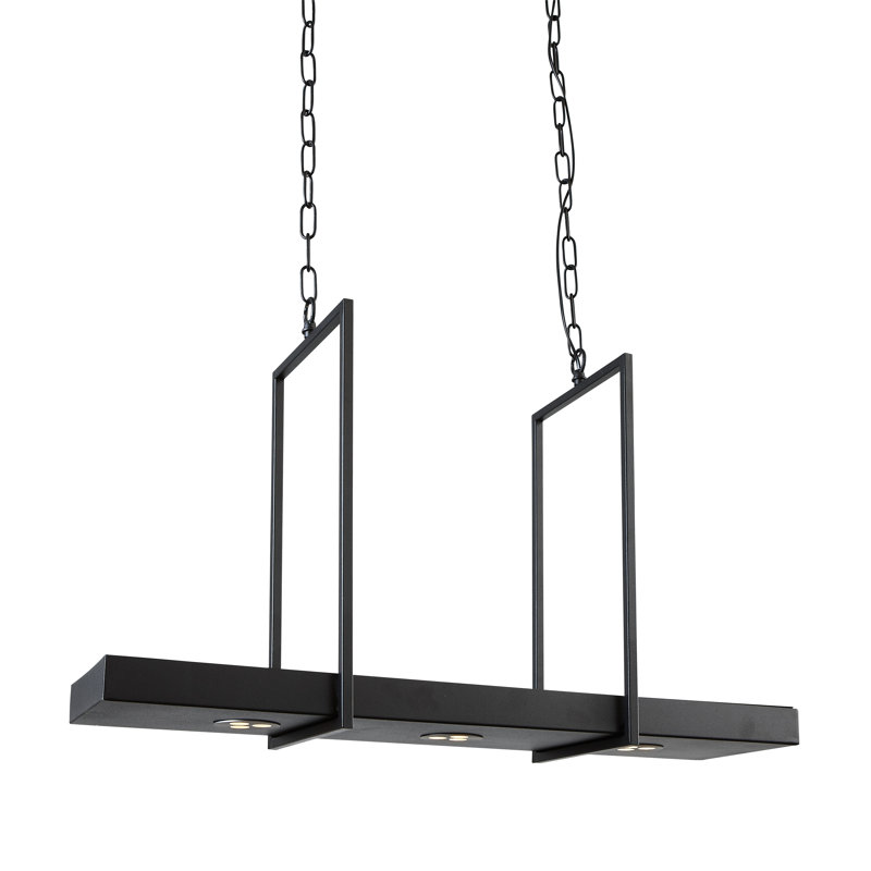 Lakefield 3 - Light LED Kitchen Island Pendant, Black