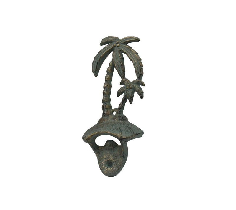 Ouvre-bouteille en métal Orlovista Palm Tree, Bronze avec vert-de-gris rustique