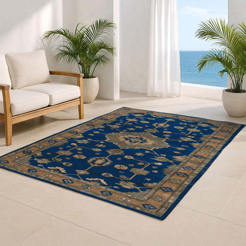 Tapis bleu intérieur et extérieur surteint, Rectangulaire 2 pi x 3 pi