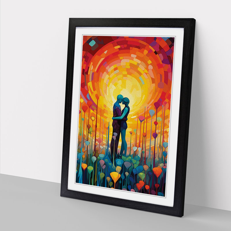 Lovers Colour Field No.3 - Framed Print, Black, 34cm H x 25cm W x 2cm D
