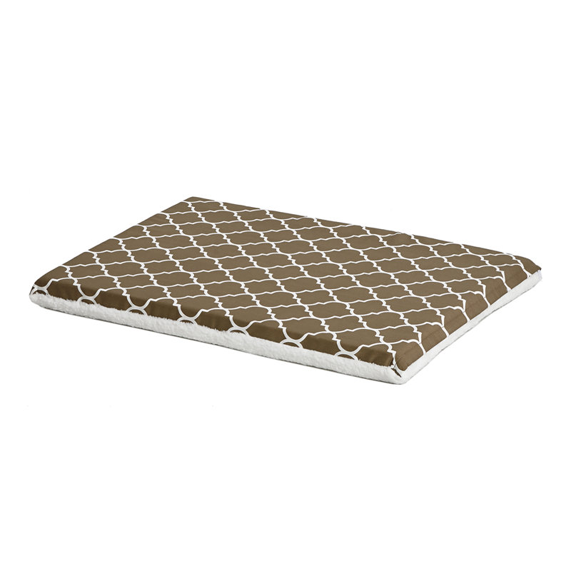 Large Brown and White Geometric Pet Bed with Teflon Protector