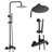 Wall Mount Solid Brass 3-Function Rust-free Outdoor Shower with Handheld Shower with Footwash Spout-91355995