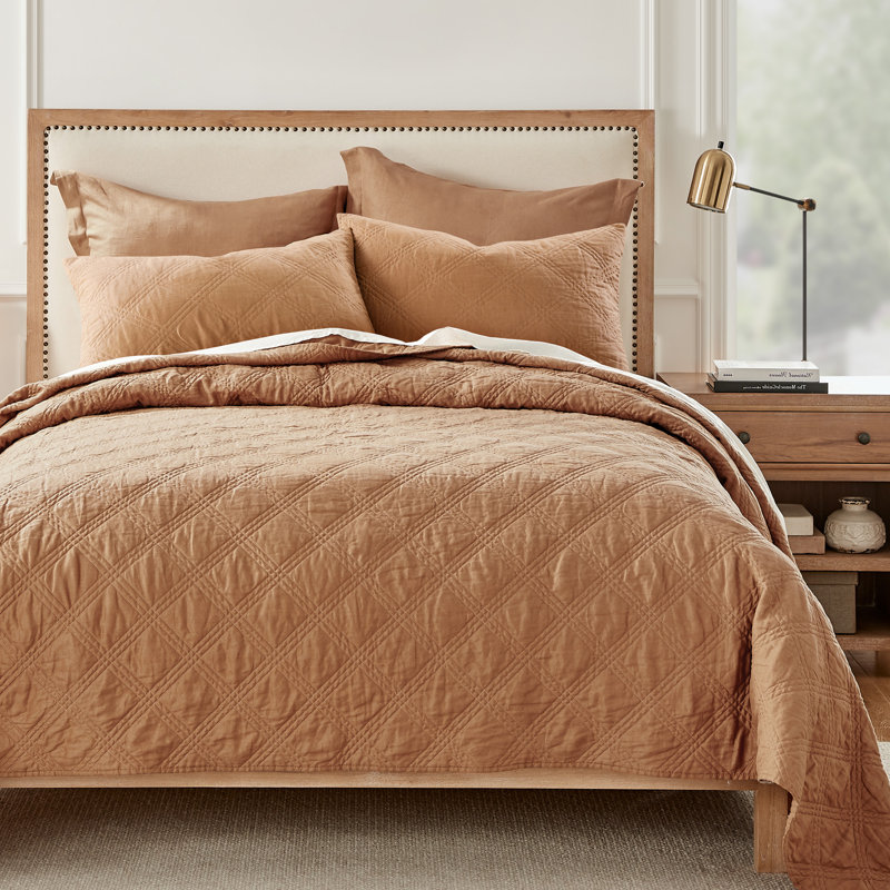 Washed Linen Sandstone Std Quilted Sham