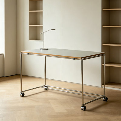 Bureau rectangulaire moderne et minimaliste mobile