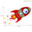 Flying Rocket Wall Stickers-369720981-369720983