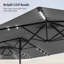 Améliorez votre espace extérieur: parasol à DEL double face 15 pi x 9 pi avec protection contre les rayons UV, poignée facile et caractéristiques de résistance au vent-121682084