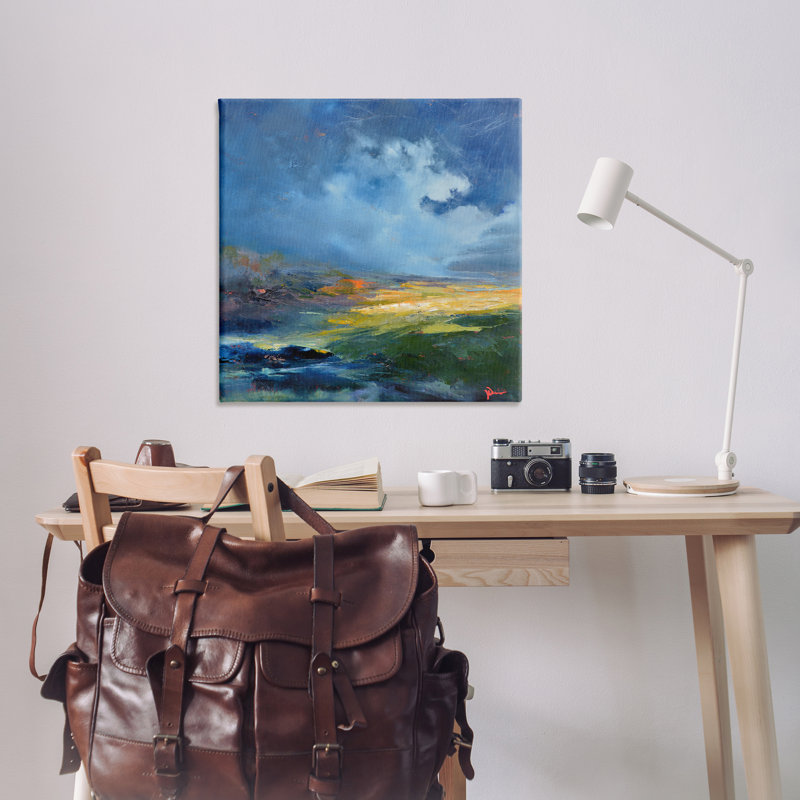 «Stormy Abstract Landscape», art mural sur toile par Patrick Dennis, H 36 po x l 36 po