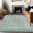 Machine Washable Indoor/Outdoor Xhevrie Teal Rug-638957600