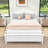 Vintage-Inspired Wooden Platform Bed with Unique Headboard-873768150-873768148