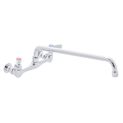 14" Swivel Spout Touch Double Handle Wall Mount Kitchen Faucet - 8" Installation Width