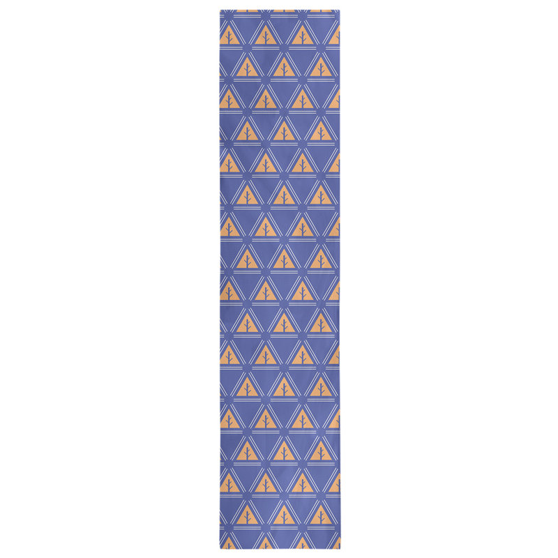 Chemin de table d’arbre minimaliste classic Barbra, 16 po x 90 po, Bleu / Orange