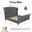 Dulane Velvet Upholstered Sleigh King Bed with Scroll Wingback Headboard, Grey-1079381583-1079381581