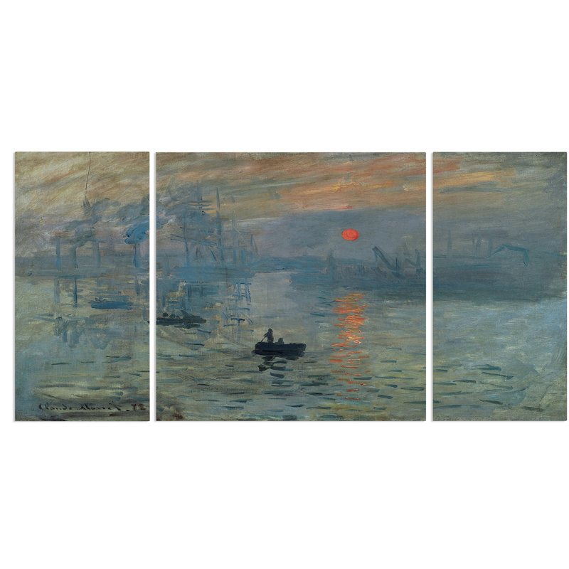 A Premium Impression Sunrise - 3 pièces, impression sur toile, H 40 po x l 80 po x P 1,5 po