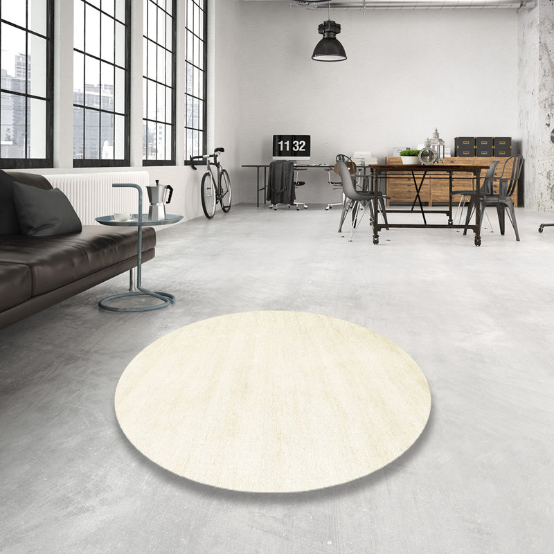 Surface beige contemporaine tapis, Rond 8 pi