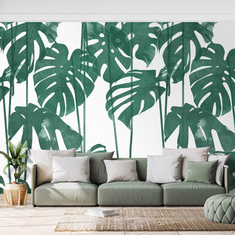 Feuille verte Monstera, L 108 po x l 144 po