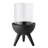 Molta Modern Black Metal Bold Pedestal And Pillar Hurricane Candle Holder-157737389