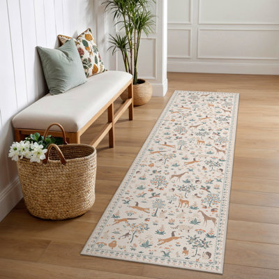 Tapis à imprimé floral et animal Alcoa