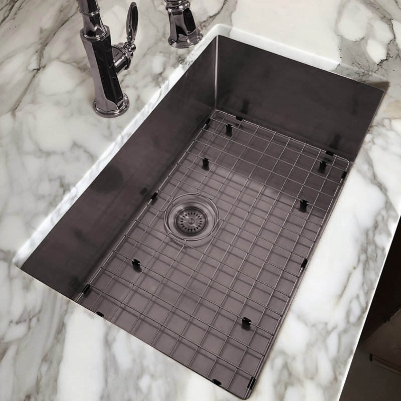 Noah Plus 29" x 18" Stainless Steel Single Bowl Dual Mount Sink Set, Gunmetal