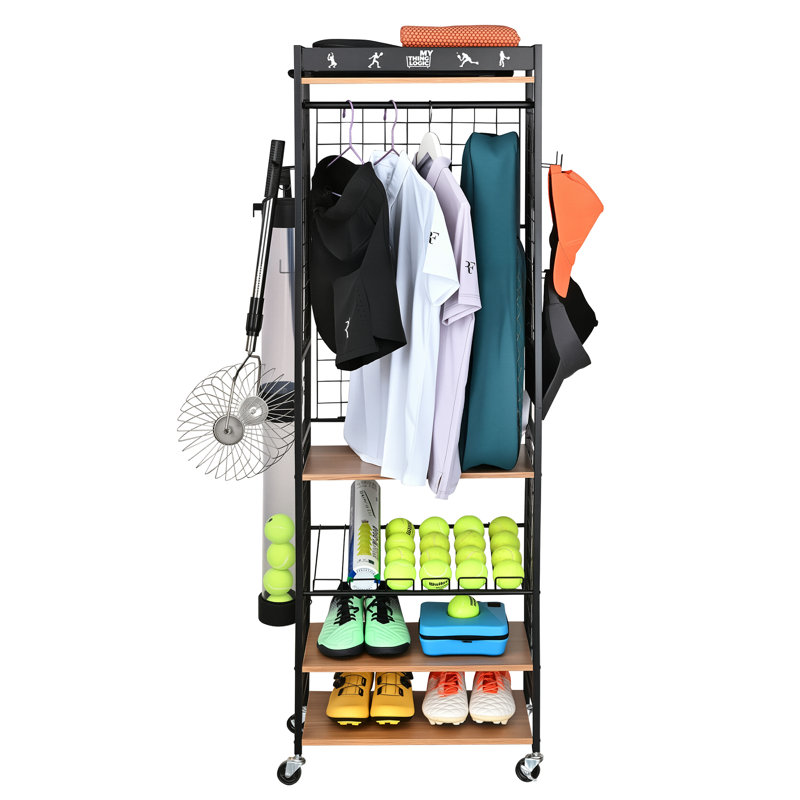 Support de rangement pour équipement de sport, organisateur de maison avec roues