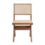 Ensemble de 2 chaises de salle à manger décontractées en rotin de style Mid-Century
