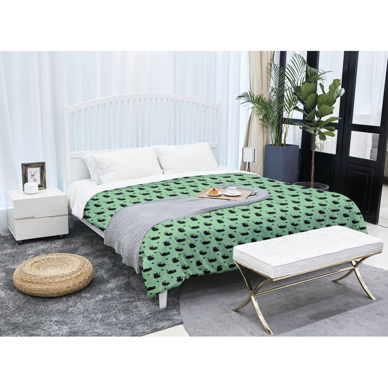 Katelyn Elizabeth Polyester Comforter, Twin Comforter, Green/Black