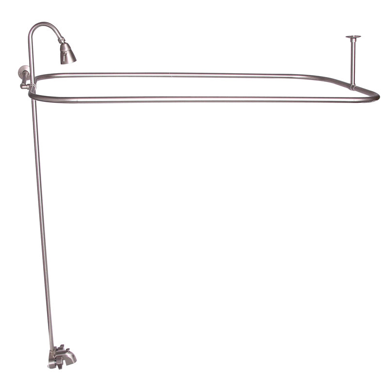 2 Handle Bathroom Clawfoot Tub Faucet with Diverter, Brushed Nickel
