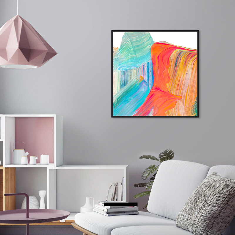 Holi - Impression sur toile, H 24 po x l 24 po x 1,5 po, Cadre flottant noir