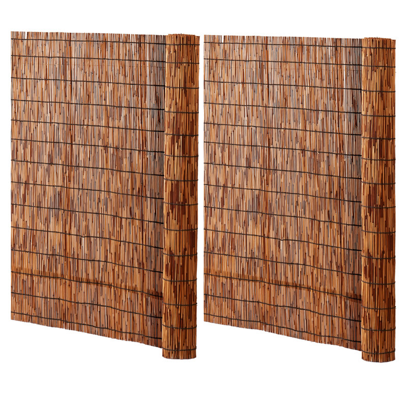 VEVOR 2-Pack Reed Fence Landscaping Privacy Blind Fencing Screen 16.4' x 4', Brown