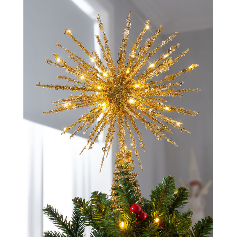 26cm Metal Lighted Tree Topper
