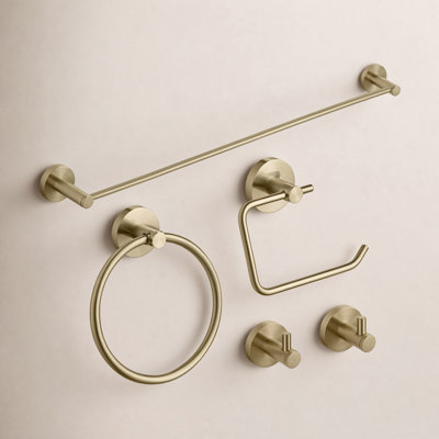 Circular 5-Piece Bathroom Hardware Set