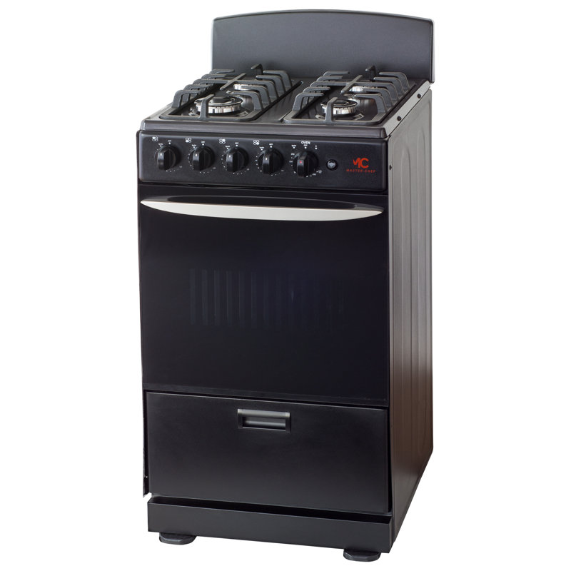 20" Freestanding Range With 2,4 Cft Oven Capacity - 4 Italian Sabaf Sealed Burners – R, Black