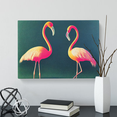 Splendorous Flamingos - Wrapped Canvas