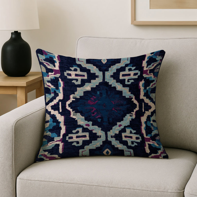 Coussin décoratif intérieur et extérieur Modern, Gris géométrique 56, Carré 16 po