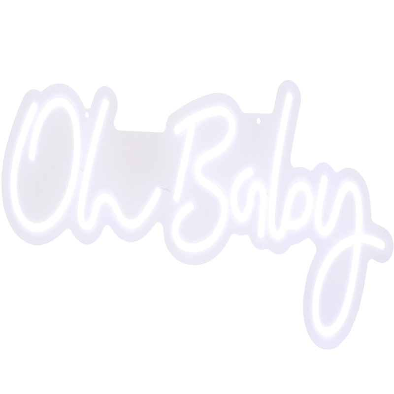 Enseigne néon Oh Baby 12 ", Blanc