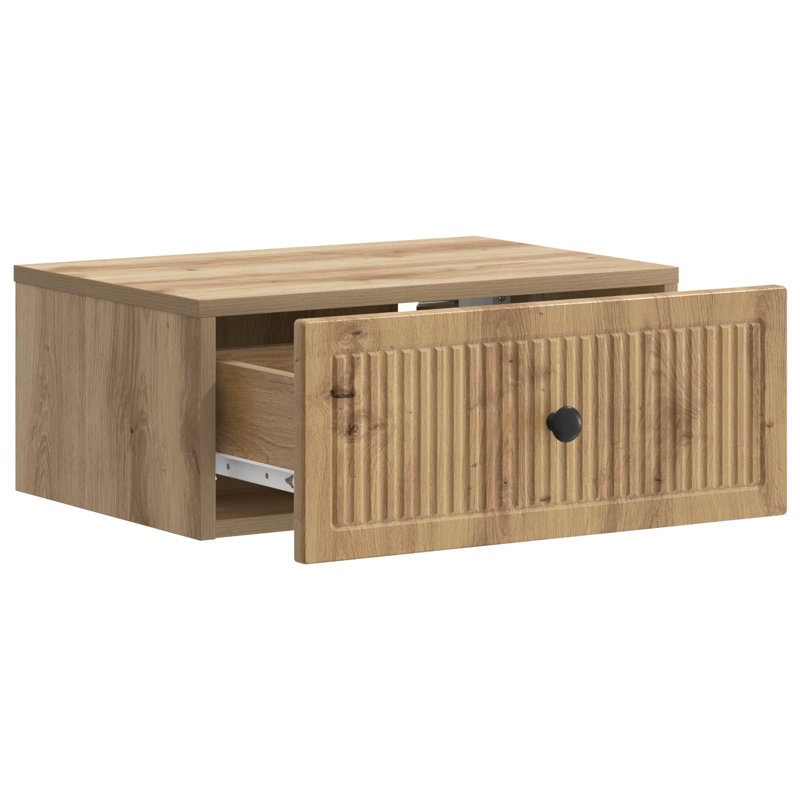 49cm W Manufactured Wood Bedside Table, Artisan Oak