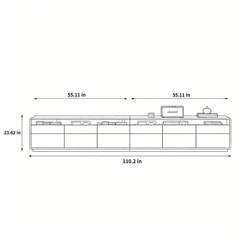 Meuble télé Modern, 110.2", Blanc