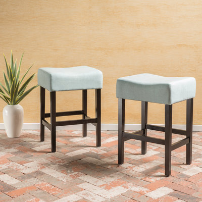 Ensemble de 2 tabourets de bar à hauteur de comptoir en cuir 26,75 po, bleu clair