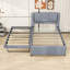 Lit plateforme double en bois avec lit gigogne-27836023