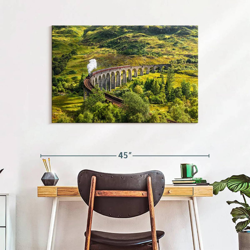 Lilie Glenfinnan, chemin de fer du viaduc, H 26 po x l 39 po