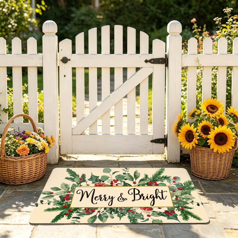 Multicolore tapis de porte Merry & Bright Christmas, 24 x 36 po