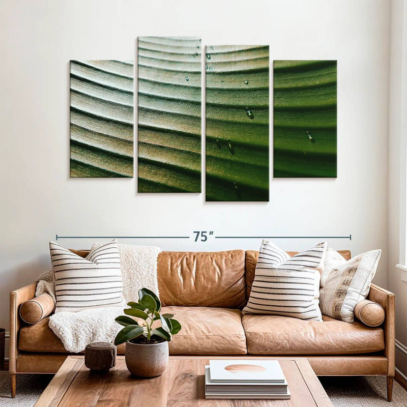 Harnek Banana Leaf Dripping Droplets, 42" H x 68" W