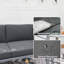 126cm Wide L-Shaped Loveseat,Patio Sofa with Cushions