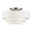 4 Light Bronze Extra Large Semi-Flush With Hand Crafted Off-White Colour Fabric Hardback Shades-672164011