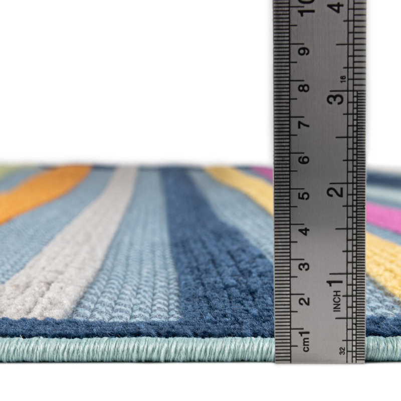Striped Indoor / Outdoor Rug, Rectangle 7' x 10'
