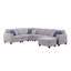 Canapé modulaire en L gris clair de 7 po avec repose-pieds et porte-gobelet Cooper